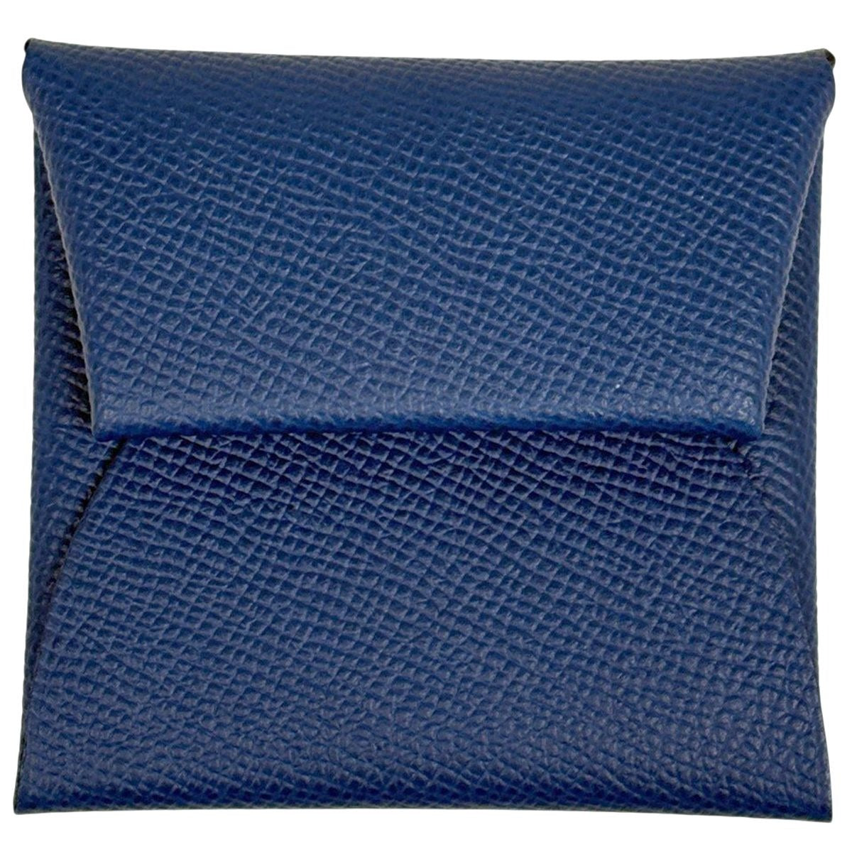 Hermes Bastia Coin Purse Leather Blue