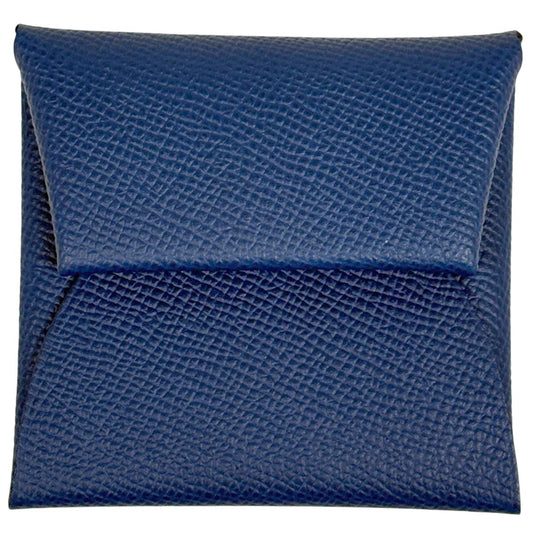 Hermes Bastia Coin Purse Leather Blue