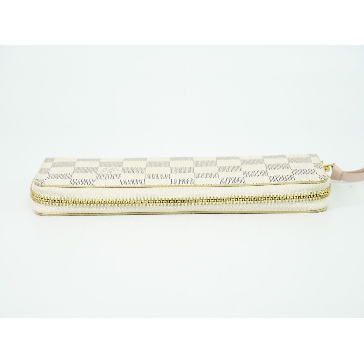 Louis Vuitton LV Portefeuille Clemence Damier Azur Wallet White Gray — view 5