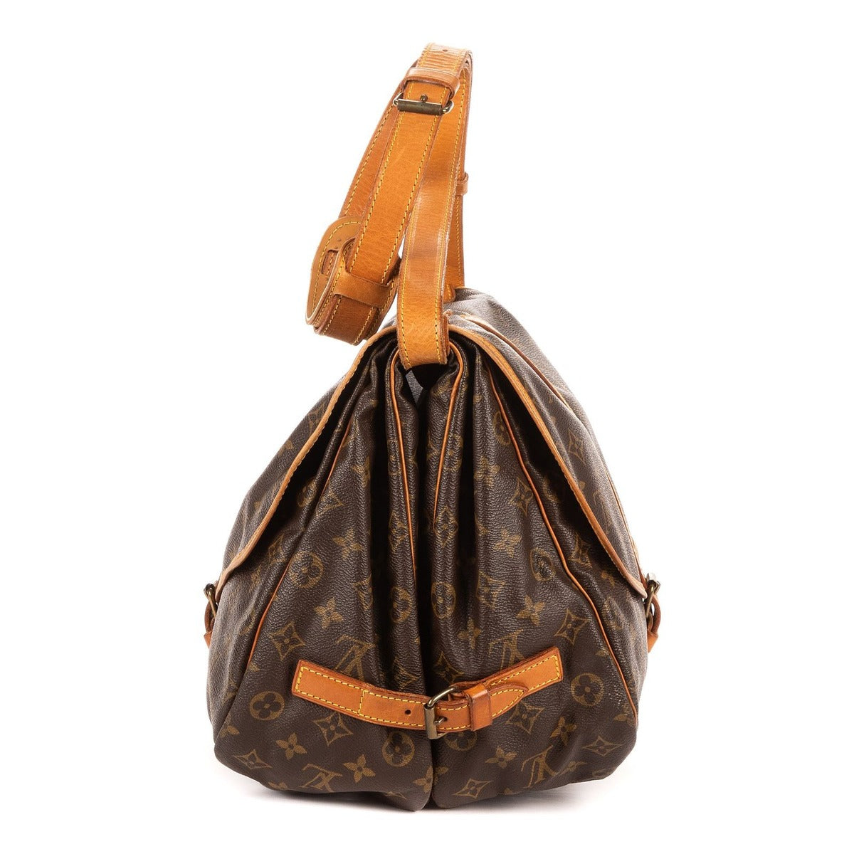 Louis Vuitton Saumur Brown Monogram Canvas Shoulder Bag — view 3