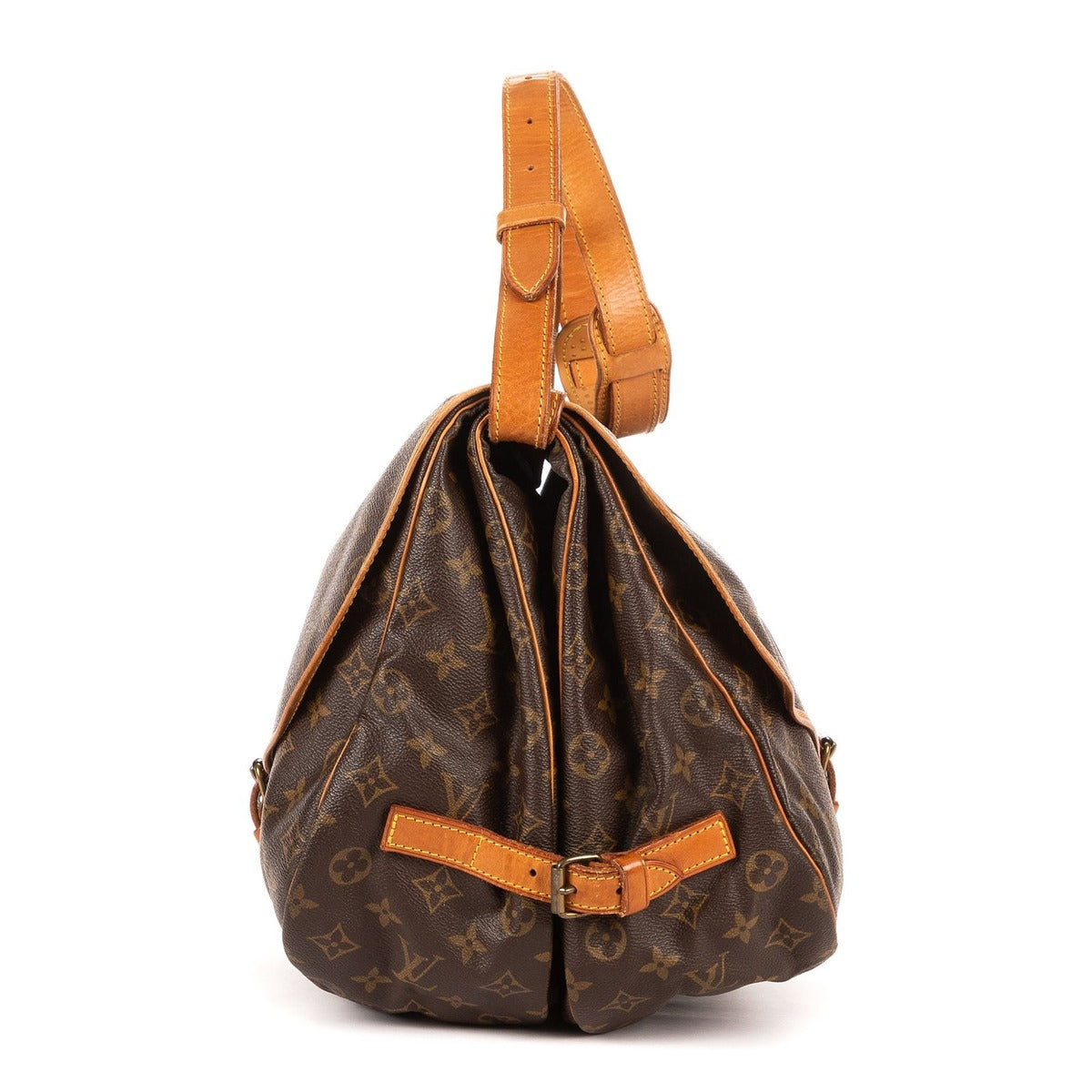 Louis Vuitton Saumur Brown Monogram Canvas Shoulder Bag — view 4