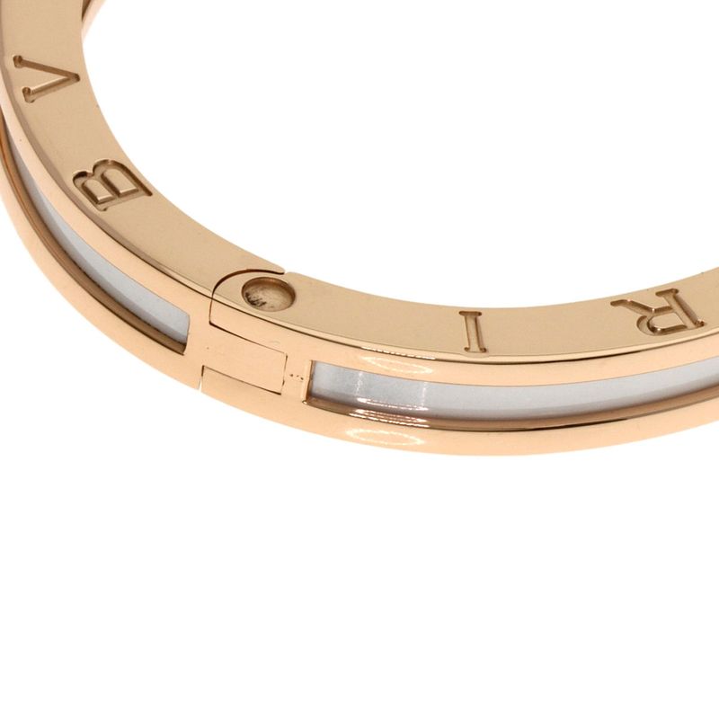 Bvlgari Bulgari B-zero1 Bee Zero One M White Ceramic Bracelet 18K Pink Gold