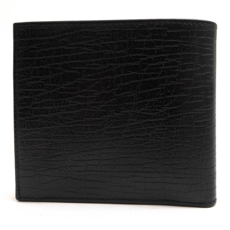 Gucci Wallet Men Leather Genuine Black 04848 Bifold with Coin Purse