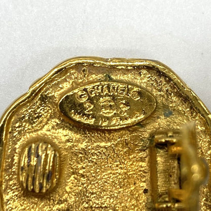 Chanel Earring Faux Pearl Gold Ladies