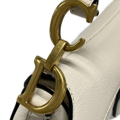 Dior/christian Dior Handbag Saddle Micro Bag White Mini Bag Leather