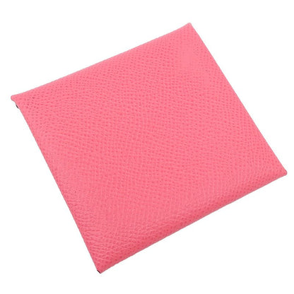 Hermes Coin Case Bastia Vaux Epson Rose Azalea Silver Hardware Coin Purse