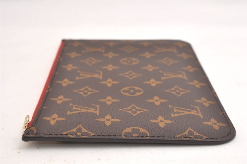 Louis Vuitton Monogram Neverfull GM Pouch Wallet Clutch Bag Red 3393n