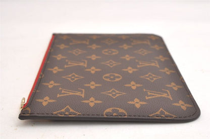 Louis Vuitton Monogram Neverfull GM Pouch Wallet Clutch Bag Red 3393n
