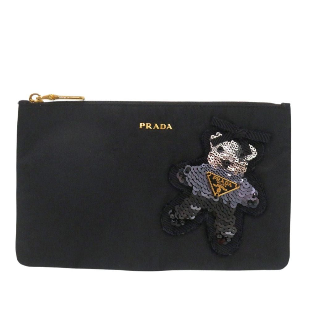 Prada Nylon Bear Black Pouch