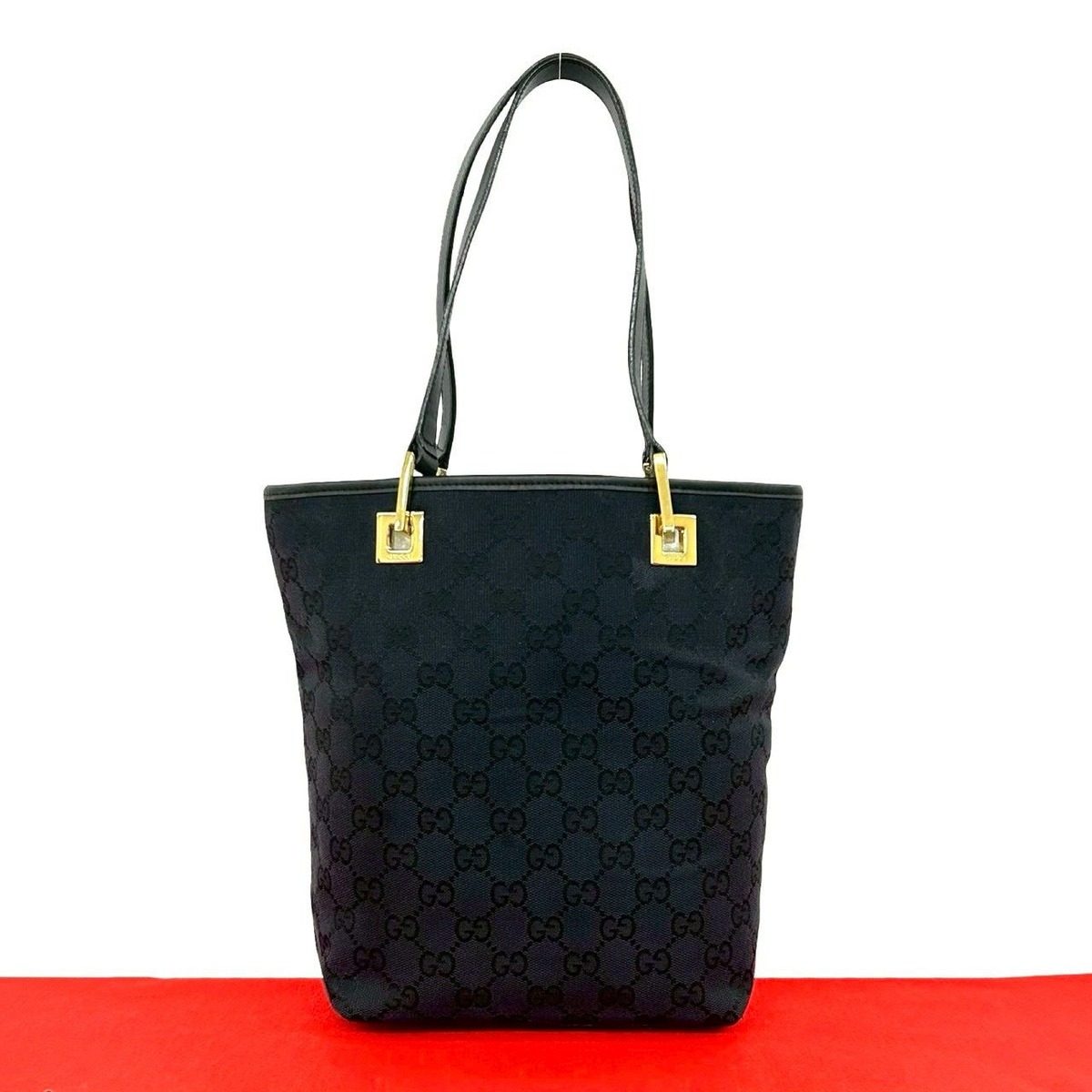 Gucci GG Canvas Logo Pattern Mini Tote Navy Black