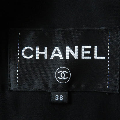 CHANEL 22B P73309 Silk-blend Coco Button Tweed Switch Velvet Coat Black Pink 38