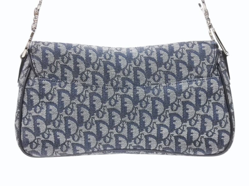 Dior Trotter Line Saddle Bag Navy Silver — view 3