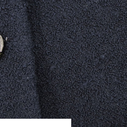 Chanel Tweed Jacket Navy Wool Coco Buttons — view 6