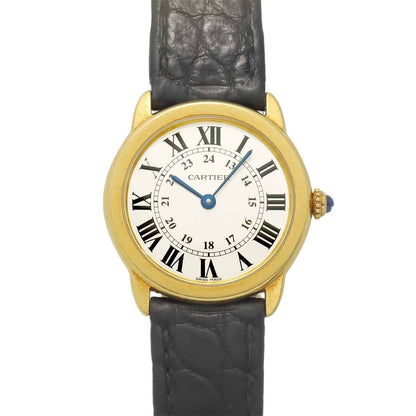 Cartier Ronde Solo SM Watch Silver 18k Yellow Gold Quartz
