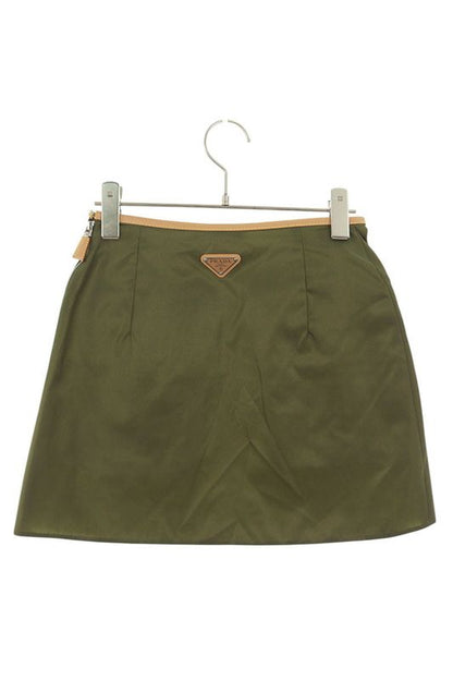 Prada 21h967 Re-nylon Triangle Logo Plate Multi Pocket Skirt Women 36