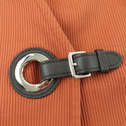 Hermes Cotton Leather Sleeveless Dress Orange 36 — view 6