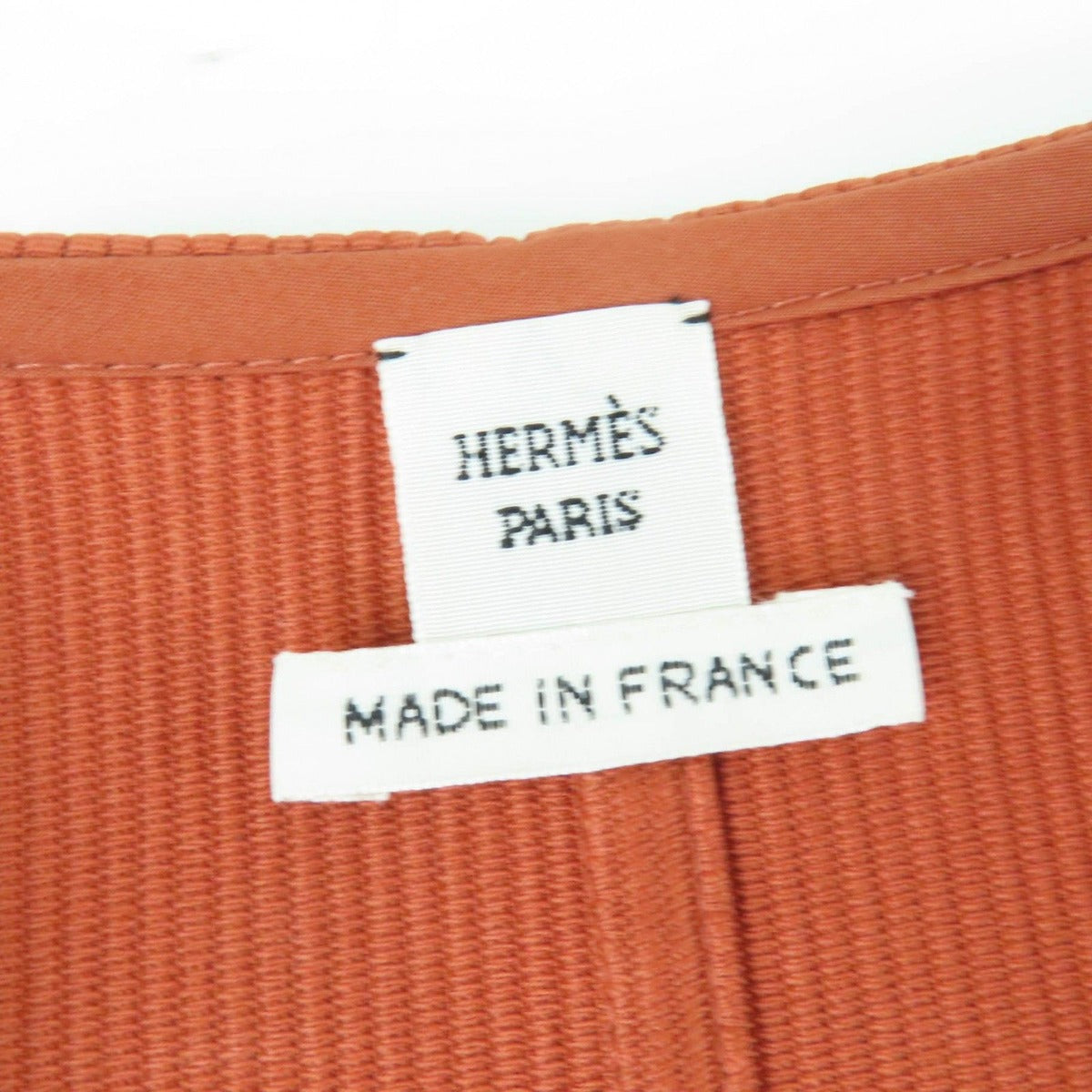 Hermes Cotton Leather Sleeveless Dress Orange 36 — view 7