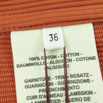 Hermes Cotton Leather Sleeveless Dress Orange 36 — view 8