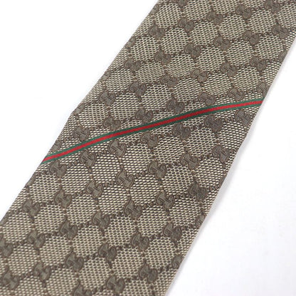 Gucci 221582 100% Silk GG Logo All-over Webline Tie Regular Tie Beige Made In