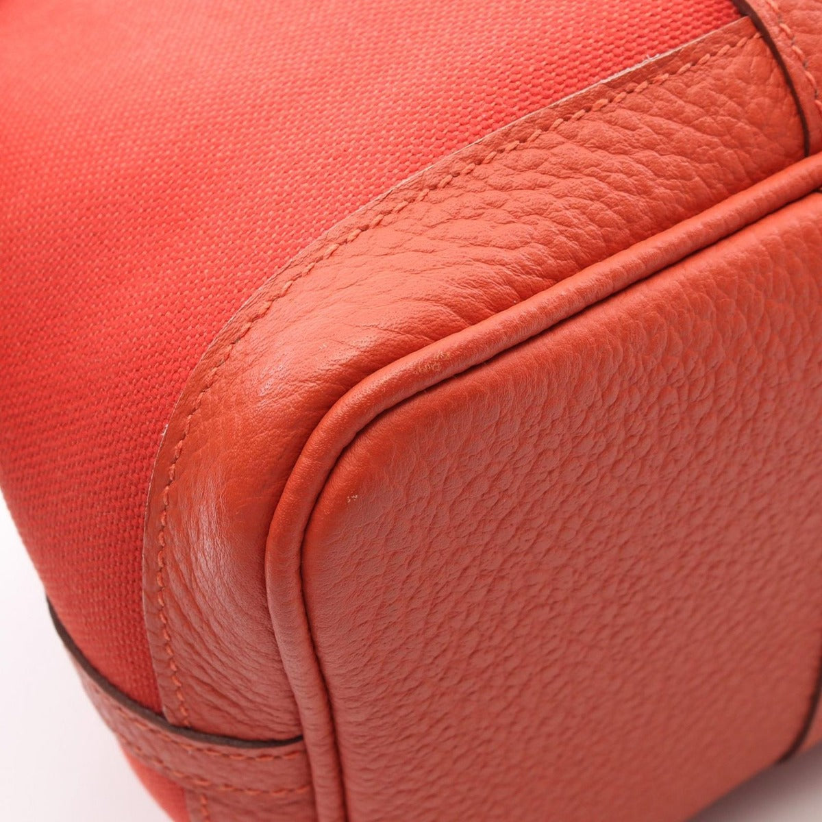 Hermes Tote Garden Party TPM Red Capucines Canvas Leather — view 7