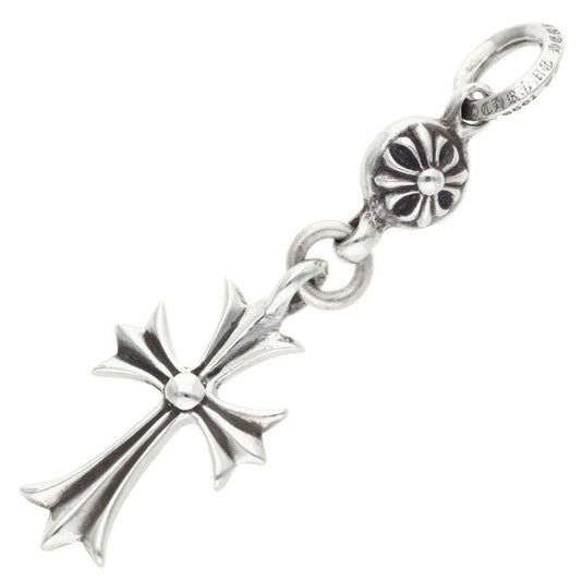 Chrome Hearts Tny CH Crs 1 Ball Tiny Ch Cross Charm Silver Necklace Top
