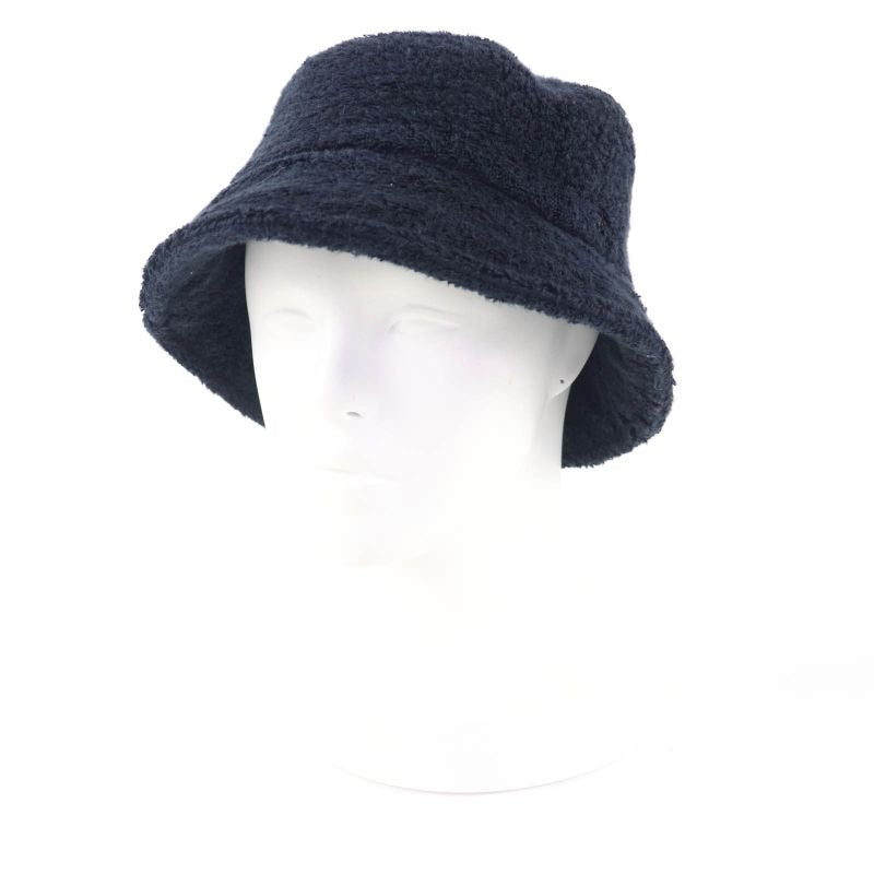 Chanel 21 V 100% Cotton Coco Mark Plate Pile Bucket Hat Navy