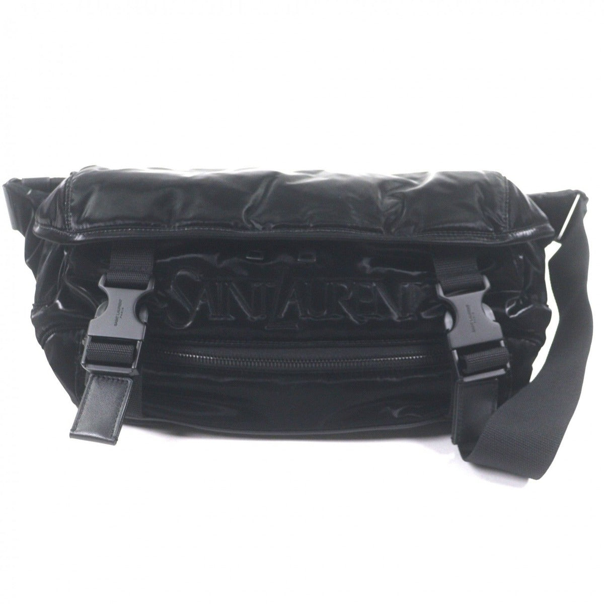 Saint Laurent Paris Nylon Embroidery Belt Bag Black