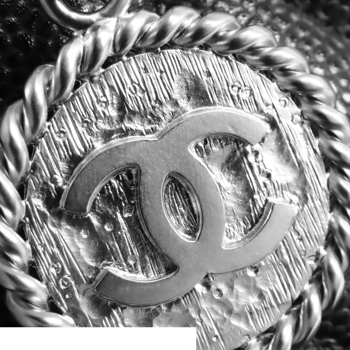Chanel Reissue Tote Bag Black Silver Caviar Leather Quilted Stitch — view 6