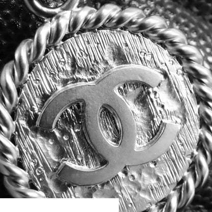 Chanel Reissue Tote Bag Black Silver Caviar Leather Quilted Stitch — view 6