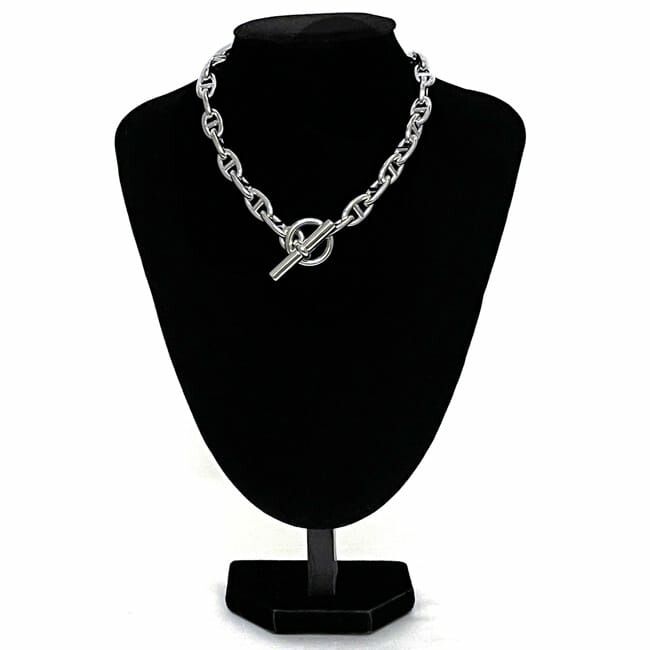 Hermes Necklace Chaine D'ancre GM 29 Frames Silver Excellent Condition Ag