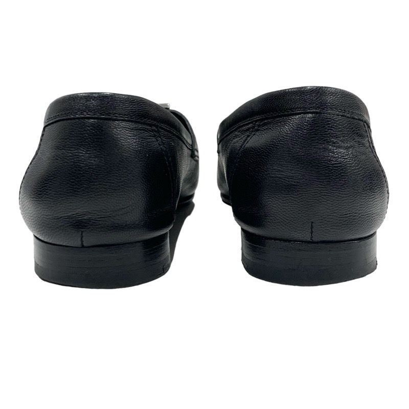 Hermes Paris Loafers Shoes Leather Black Silver Moccasins Flat Shoes Hhardware