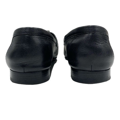 Hermes Paris Loafers Shoes Leather Black Silver Moccasins Flat Shoes Hhardware