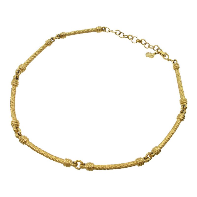 Christian Dior Vintage Choker Rope Necklace Metal Gold 1941 Christian Dior