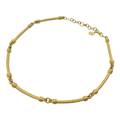 Christian Dior Vintage Choker Rope Necklace Metal Gold 1941 Christian Dior
