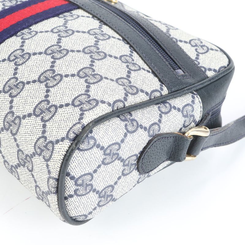 Vintage Gucci GG Supreme Sherry Line Leather Shoulder Bag Crossbody 010 Women