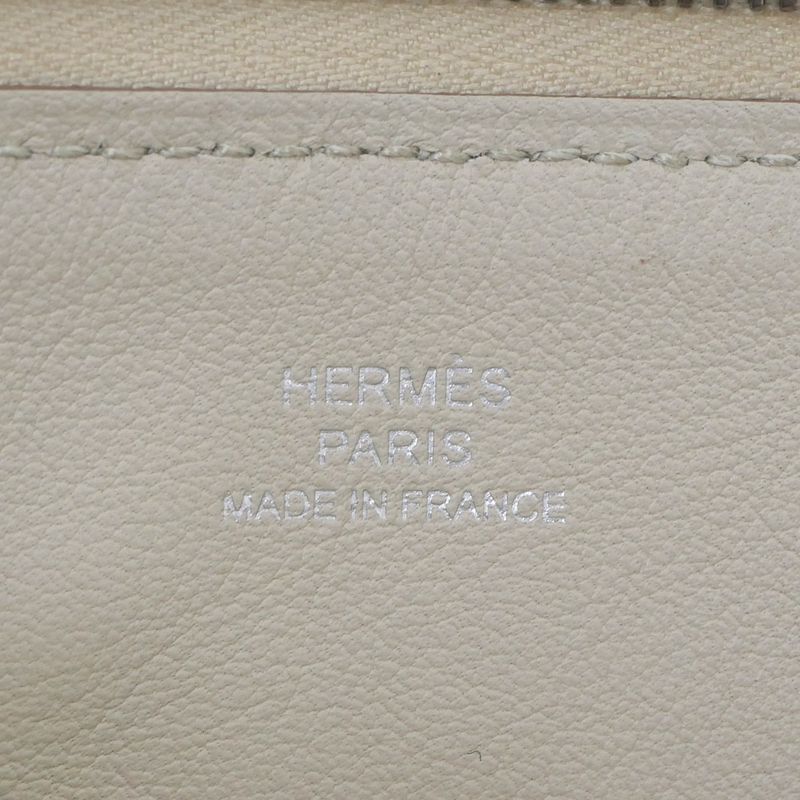 Hermes Carre Pocket Pouch Beton Swift Y Engraved Horse Beige Leather