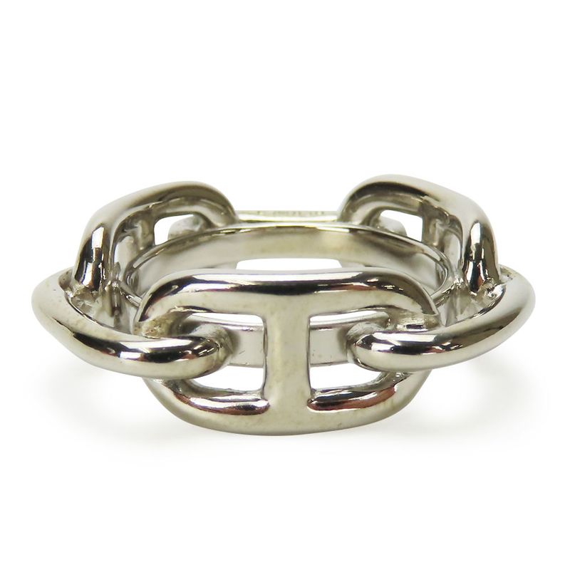 Hermes Scarf Ring Chaine D'ancre Metal Silver Accessory Small Item Ladies Women