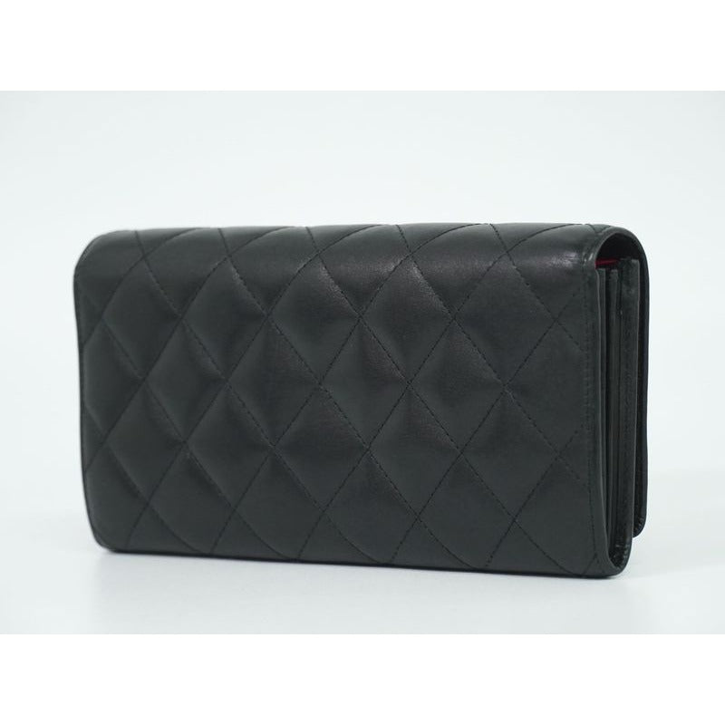 Chanel Coco Mark Cambon Line Long Wallet Leather Black — view 2