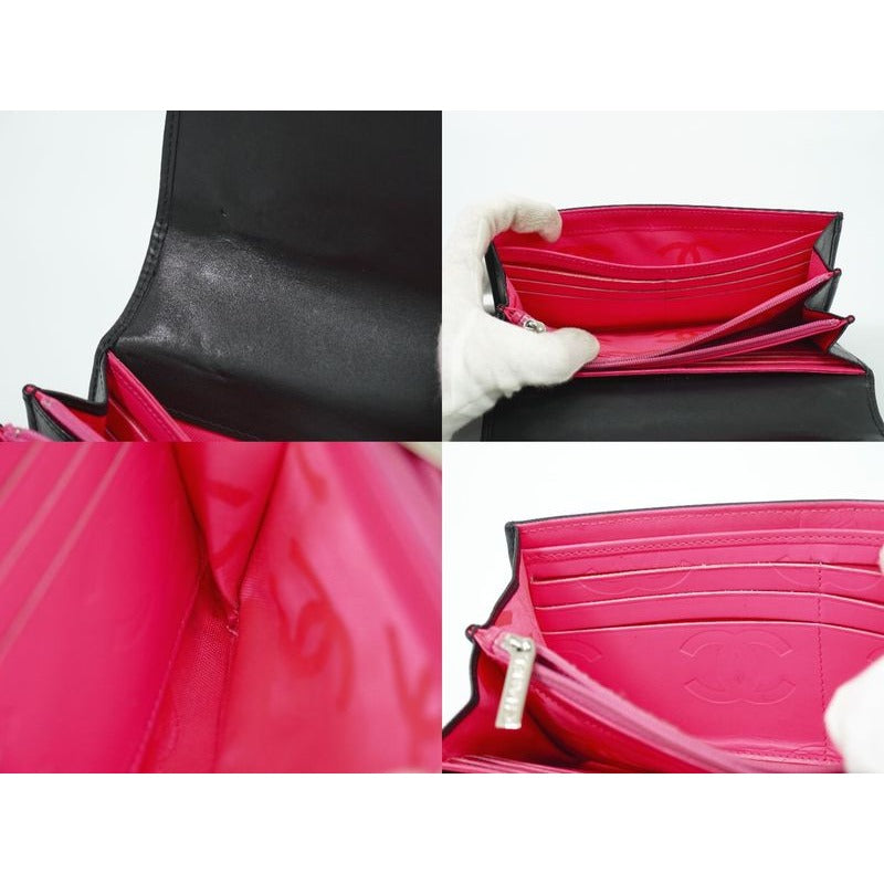 Chanel Coco Mark Cambon Line Long Wallet Leather Black — view 8