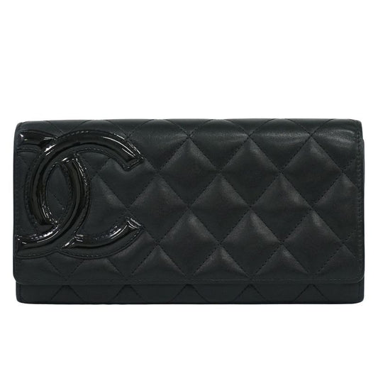 Chanel Coco Mark Cambon Line Long Wallet Leather Black