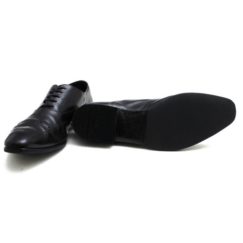 Prada Shoes Business Men Leather Black 073 Medallion — view 7