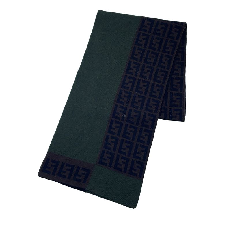 Fendi Stole Zucca-Patterned Scarf Khaki