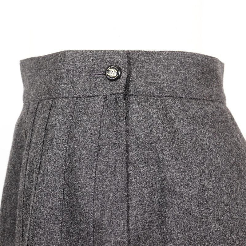 Chanel P03474/v03532 Wool And Silk Gray Women's Skirt