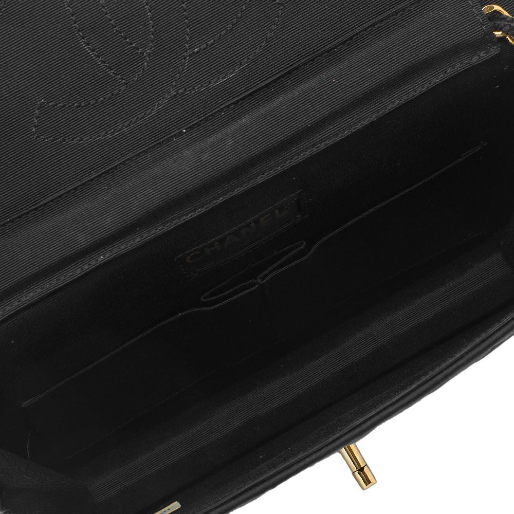 Chanel Matelasse Paris Limited Chain Shoulder Satin Black With Gold And Silver