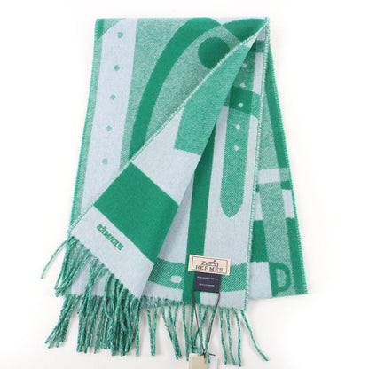 Hermes Workman Female Cashmeremuffler Steady Go Mint/ Bicolor Scarf — view 3