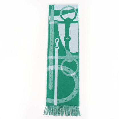 Hermes Workman Female Cashmeremuffler Steady Go Mint/ Bicolor Scarf — view 5