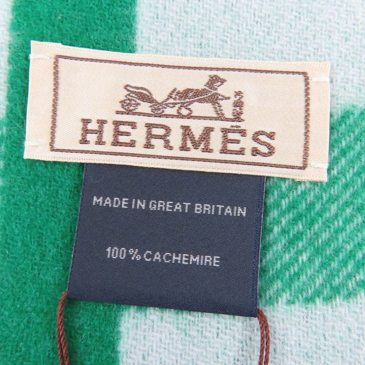 Hermes Workman Female Cashmeremuffler Steady Go Mint/ Bicolor Scarf — view 9