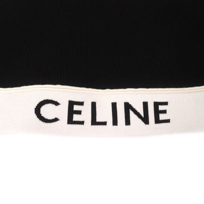 Celine 2a68l372n Athlete Bra / Mesh Logo Design Ascuff Tick Knit Black / Cream