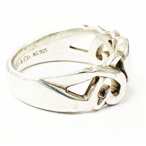 Tiffany & Co Triple Loving Heart Ring No 12 Silver Pinky — view 3