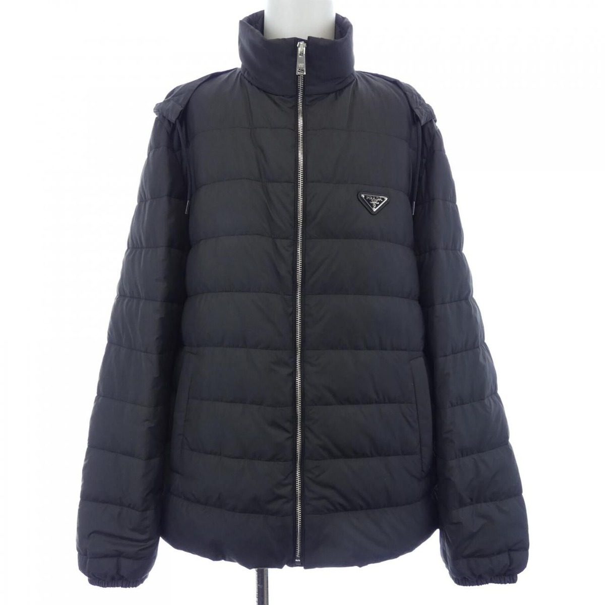 Prada Triangle Logo Midi Amweight Polyester Down Jacket